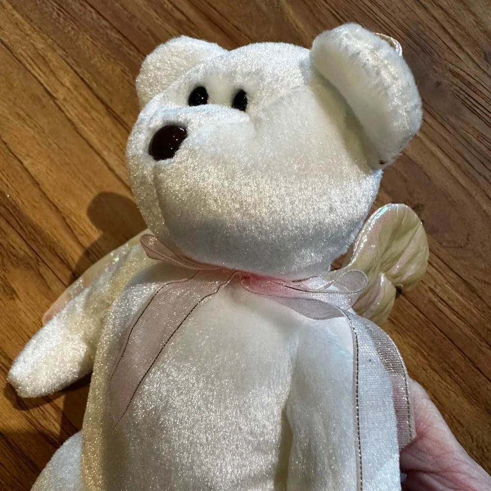 Ty Beanie Babies Halo Angel Bear Stuffed Animal Metallic Wings Collectible 1998